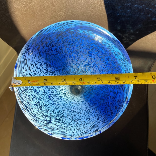 Gorgeous Vintage Tall Murano Art Glass Vase-Blue & White - photo 3