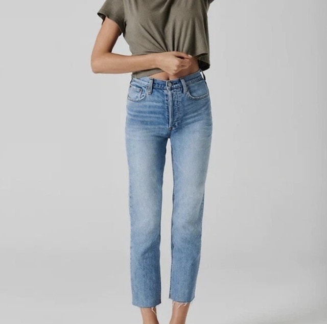 Denim Forum Aritzia Arlo High Rise Button Fly Raw jeans-Size 31