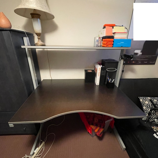 Large Ikea Jerker Adjustable Desk w/ Desktop and 1 shelf