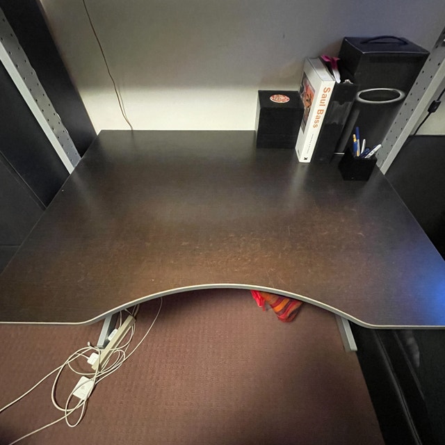 Large Ikea Jerker Adjustable Desk w/ Desktop and 1 shelf - photo 2