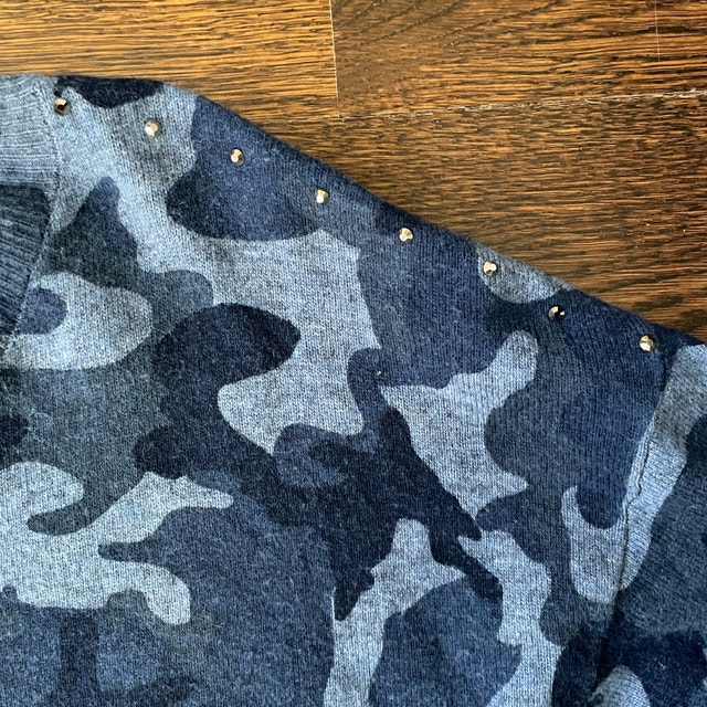 Frieda & Freddies New York Blue Camo Crew Neck Sweater-Medium - photo 4