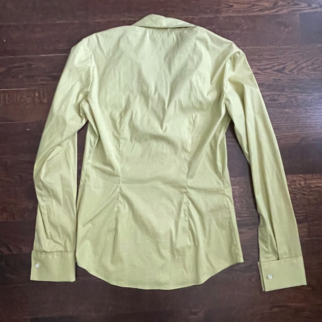 Theory Stretch Cotton "Ivy" Shirt Blouse-Pale Green-Size 0 - photo 3