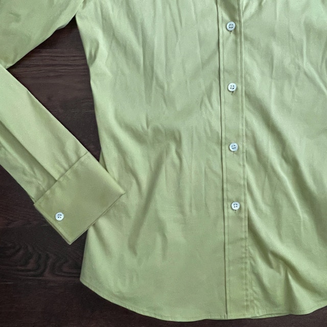 Theory Stretch Cotton "Ivy" Shirt Blouse-Pale Green-Size 0 - photo 4