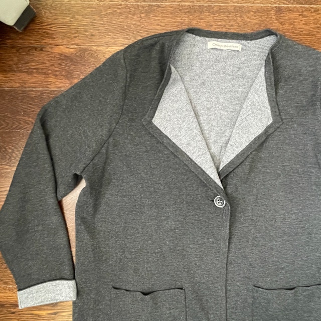 Catherine Malandrino Long Gray Duster Cardigan-Large - photo 3