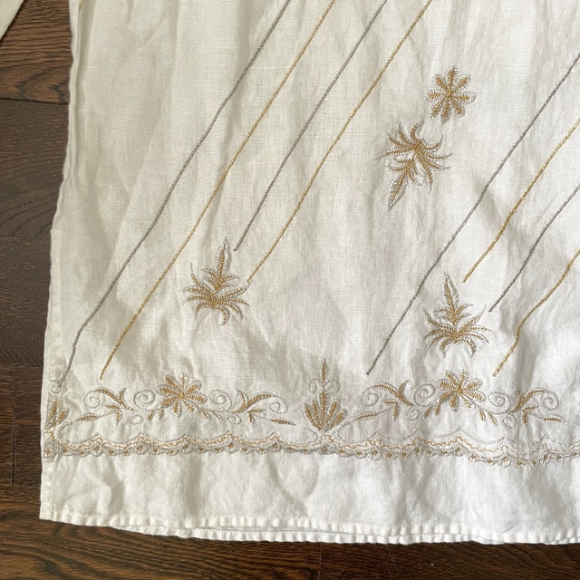 Autograph White 100% Irish Linen Tunic Blouse top-Medium - photo 2