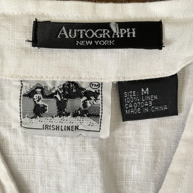 Autograph White 100% Irish Linen Tunic Blouse top-Medium - photo 3