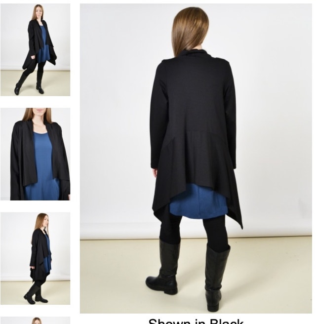 Bryn Walker Black Kai Waterfall Jacket Cardigan - Size Large/XL - photo 3