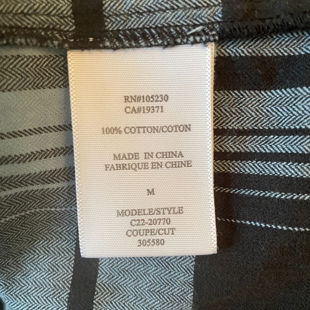 Joie Blue/Black Plaid 3/4 Sleeve Cotton Blouse Top-Medium - photo 5