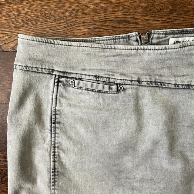Sandwich Amsterdam Stretch Denim Pencil Skirt-Exposed Zipper-6 - photo 2