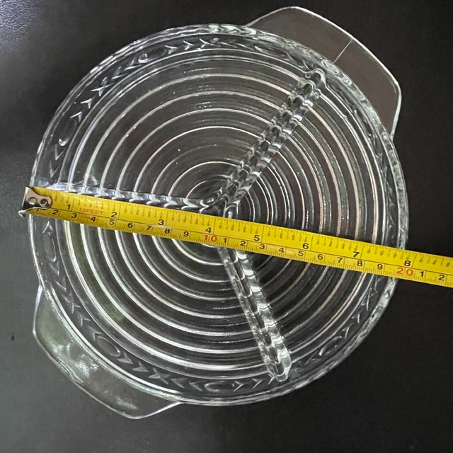 Vintage Anchor Hocking Glass Manhattan Style 3 section Platter - photo 5