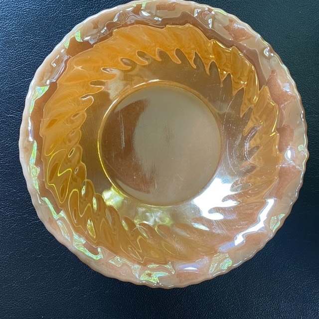 50s Fire King Peach Lustre Swirl Bowl - photo 2