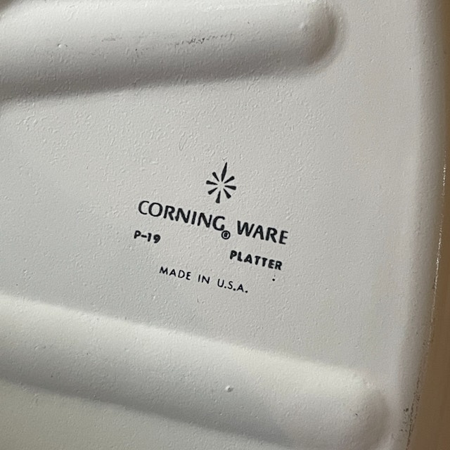 Vintage 60s Corning Cornflower Blue P19 oval meat/turkey Platter - photo 4