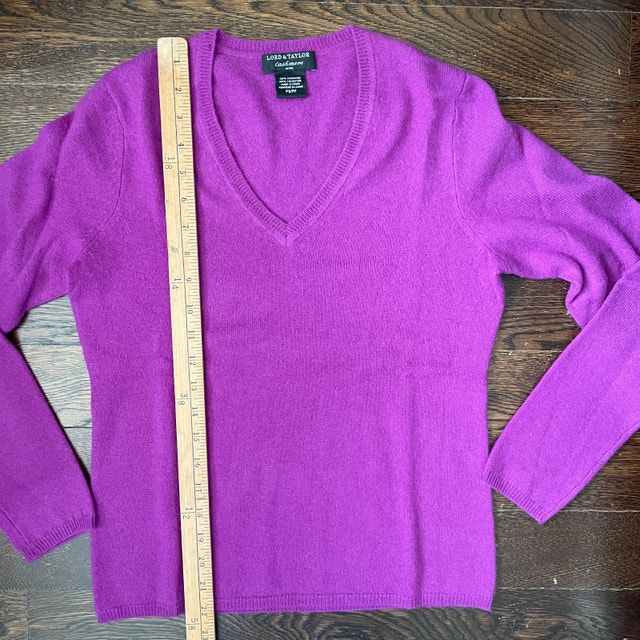 Lord & Taylor purple 100% Cashmere Sweater-Size Small Petite - photo 5