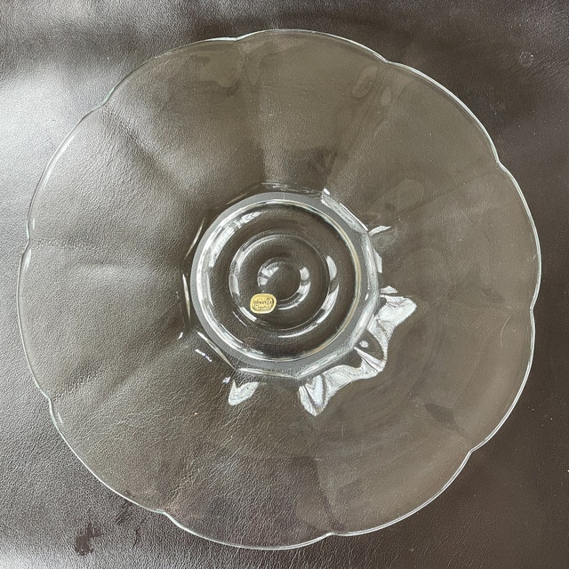 2 Vintage Bohemia Crystal Glass Serving platters