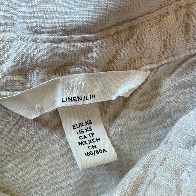 H&M Light oatmeal Linen Shirt - XS - photo 3
