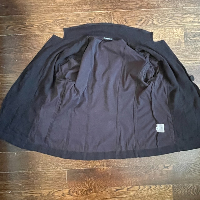 Eileen Fisher Black Relaxed Crinkle Silk Blazer-Size XS - photo 5