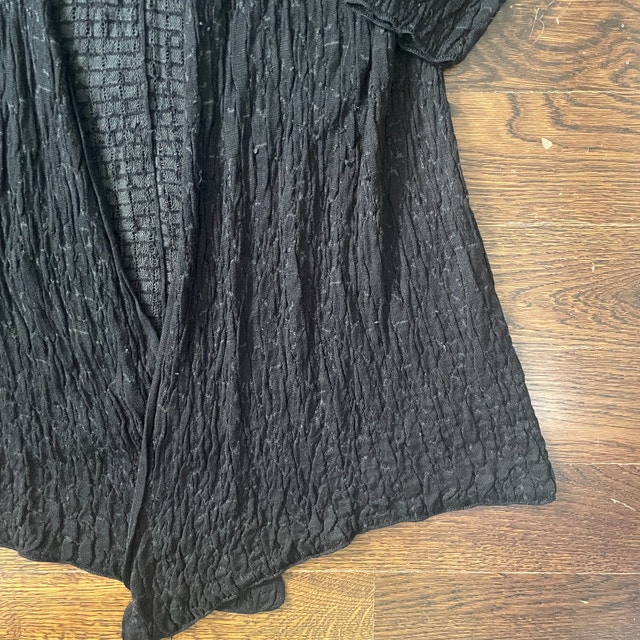 Eileen Fisher Black Silk Blend Cardigan-Size XS - photo 3