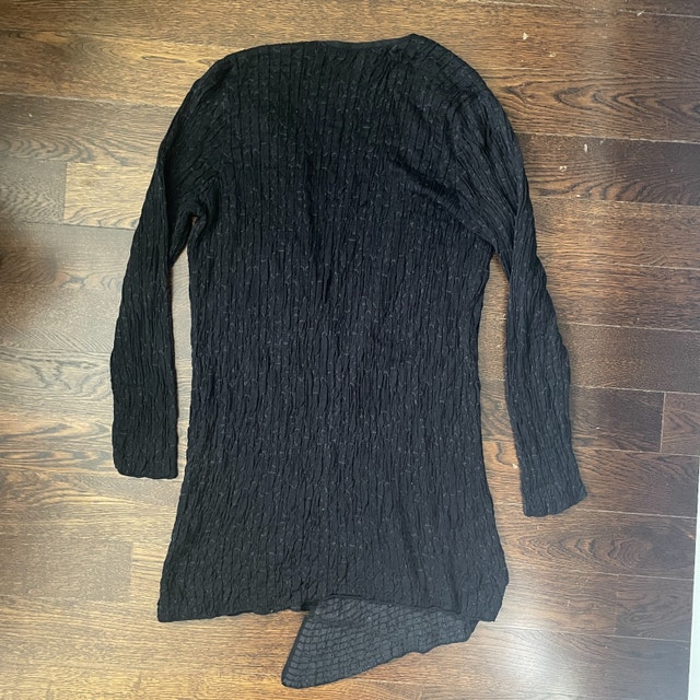 Eileen Fisher Black Silk Blend Cardigan-Size XS - photo 4