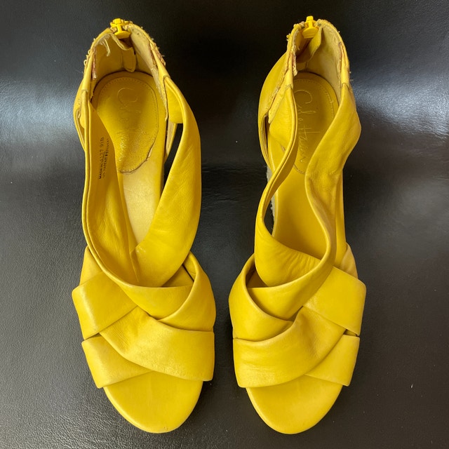 Cole Haan Leather Nike Air Wedge Sandals-Size 9.5