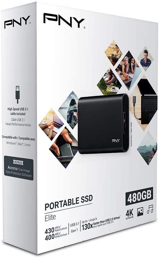 PNY Elite 480GB USB 3.1 Portable SSD BNIB