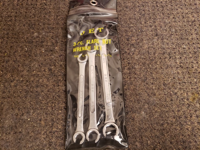 Jet 3-Piece S.A.E. Flare Nut Wrench Set BNIB