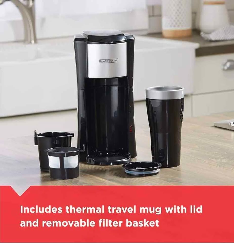 BLACK+DECKER CM618C Single Serve Coffee Maker, Black - photo 4