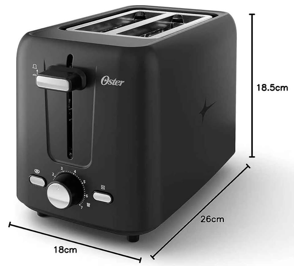Oster 2-Slice Toaster with Bagel Setting, Black - photo 3