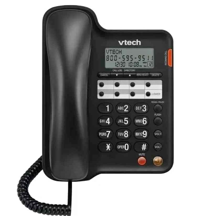 VTech CD1153-BK Corded Speakerphone with Caller ID - Black