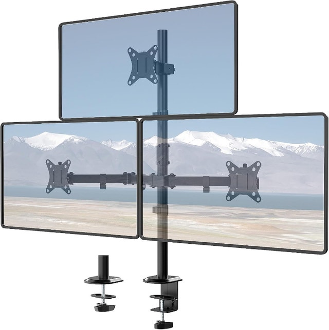 Triple monitor stand for sale (for 17"-35" screens up to 22 lbs)