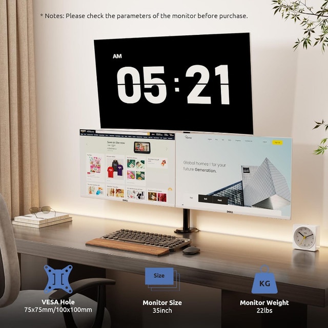 Triple monitor stand for sale (for 17"-35" screens up to 22 lbs) - photo 3
