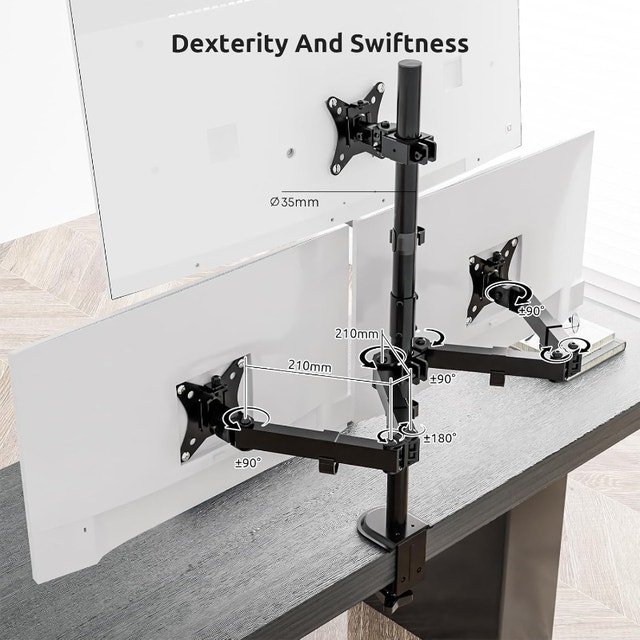 Triple monitor stand for sale (for 17"-35" screens up to 22 lbs) - photo 5