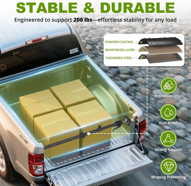Truck Bed Cargo Bar (39.4 to 70.8 Inches adjustable) - photo 4