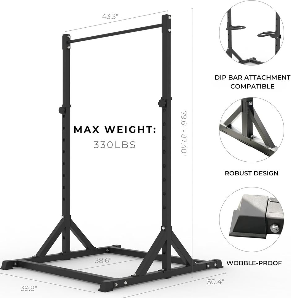 Adjustable Power Tower, Pull Up Station Up To 330 lbs (HANZO) - photo 2
