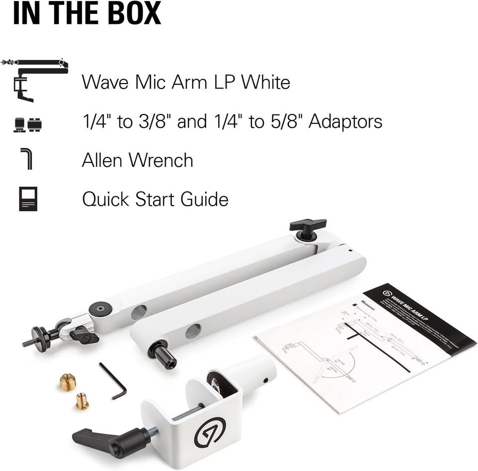 Wave Mic Arm LP White - Premium Low Profile Microphone Arm (Elga - photo 3