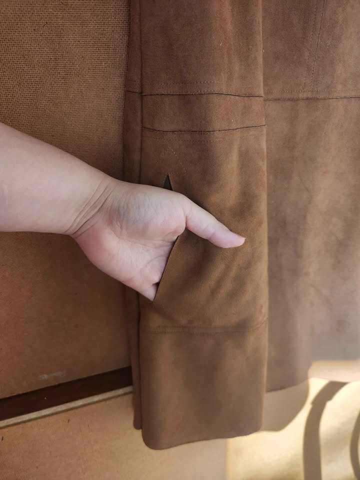 Tan Suede Dress with Pockets - photo 2