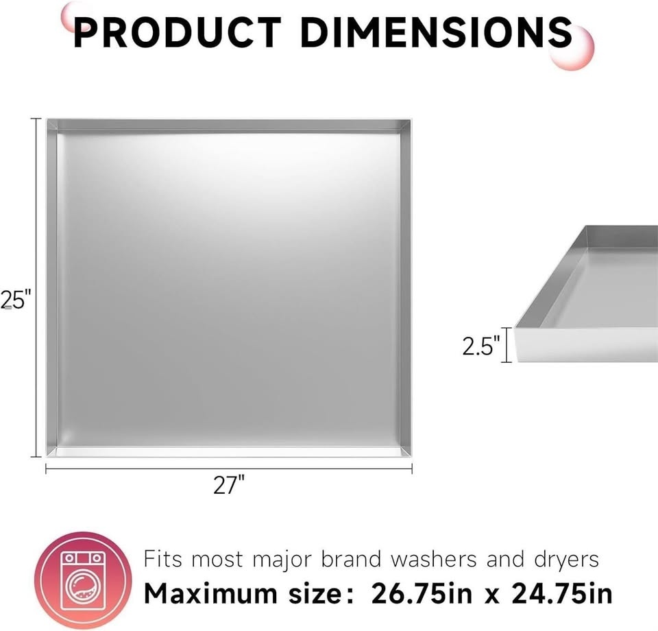 27 x 25 x 2.5 Washing Machine Drain Pan - photo 2