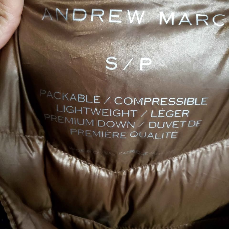 Andrew Marc Chocolate Brown Puffer Coat Size S - photo 2