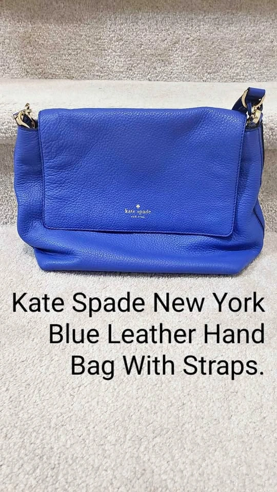 Kate Spade New York Blue Leather Hand Bag With Straps