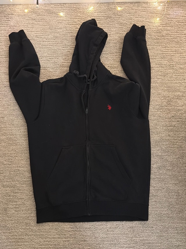 Polo Black Zip Hoodie