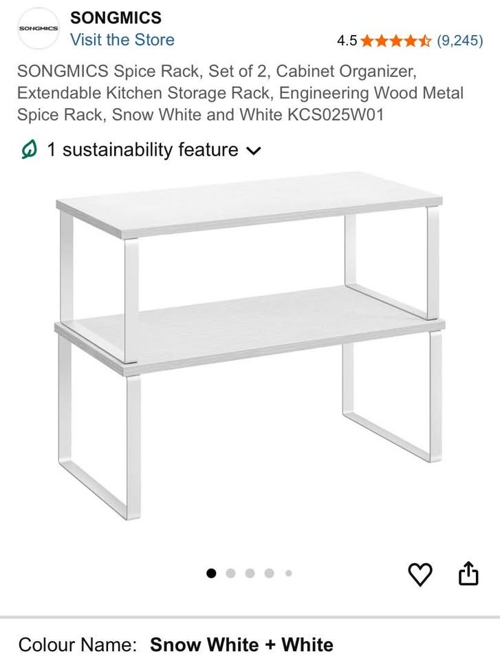 SONGMICS Spice Rack (Set of 2) Display Rack Display Shelf - photo 3