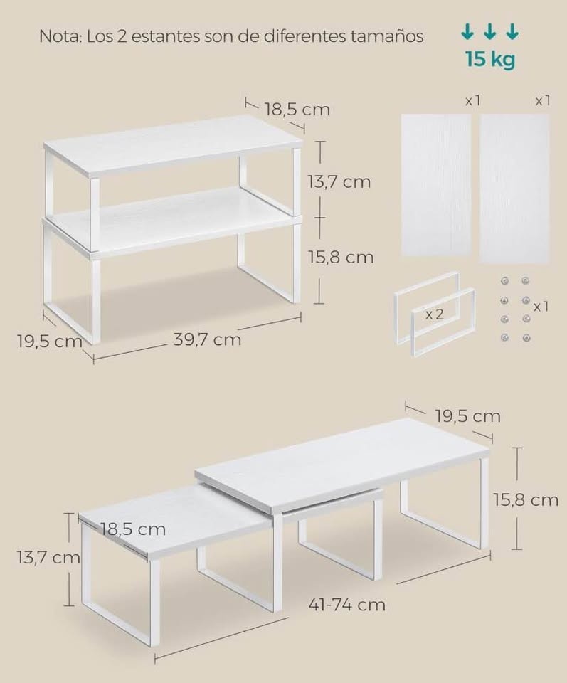SONGMICS Spice Rack (Set of 2) Display Rack Display Shelf - photo 4