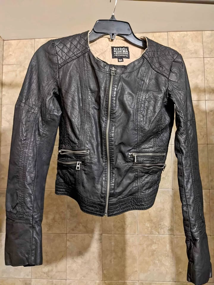 Bershka Cropped Distressed Moto Jacket