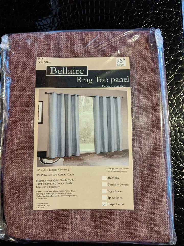 Violet Curtains, Linen Look Finish - photo 3