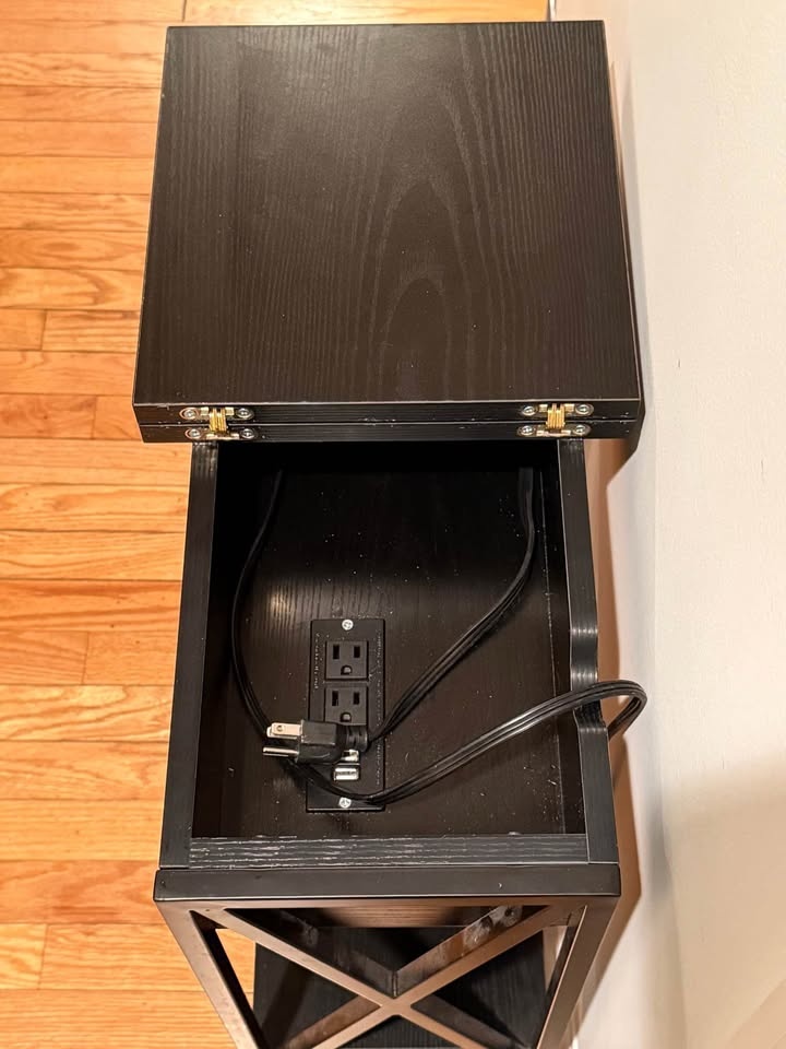 Narrow Flip Top End Table with Charging Station - photo 2