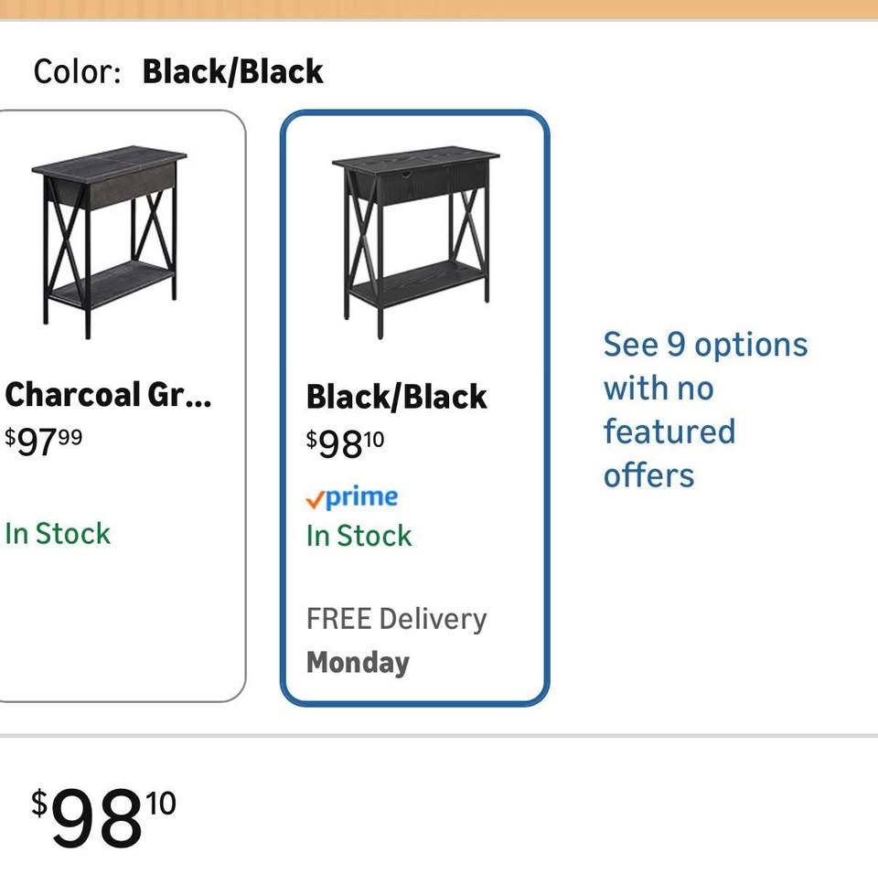 Narrow Flip Top End Table with Charging Station - photo 4
