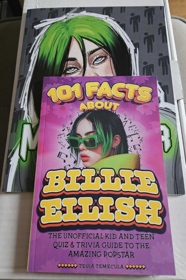 Billie Eilish trivia book and colouring book, NEW