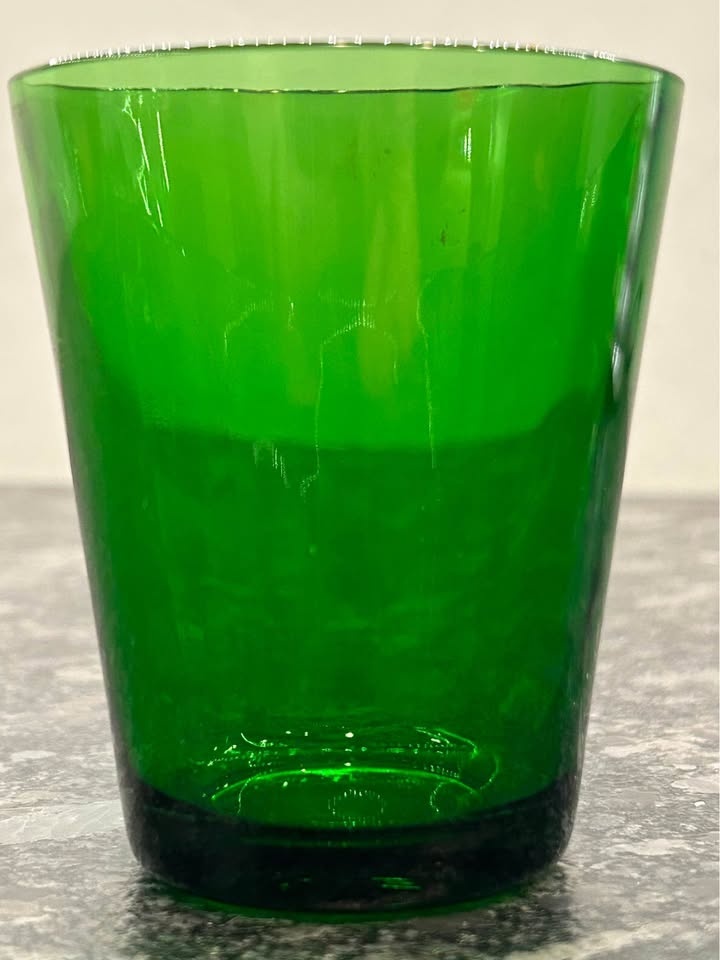 Set of 3 Vereco Emerald Green Glass Tumblers - photo 2