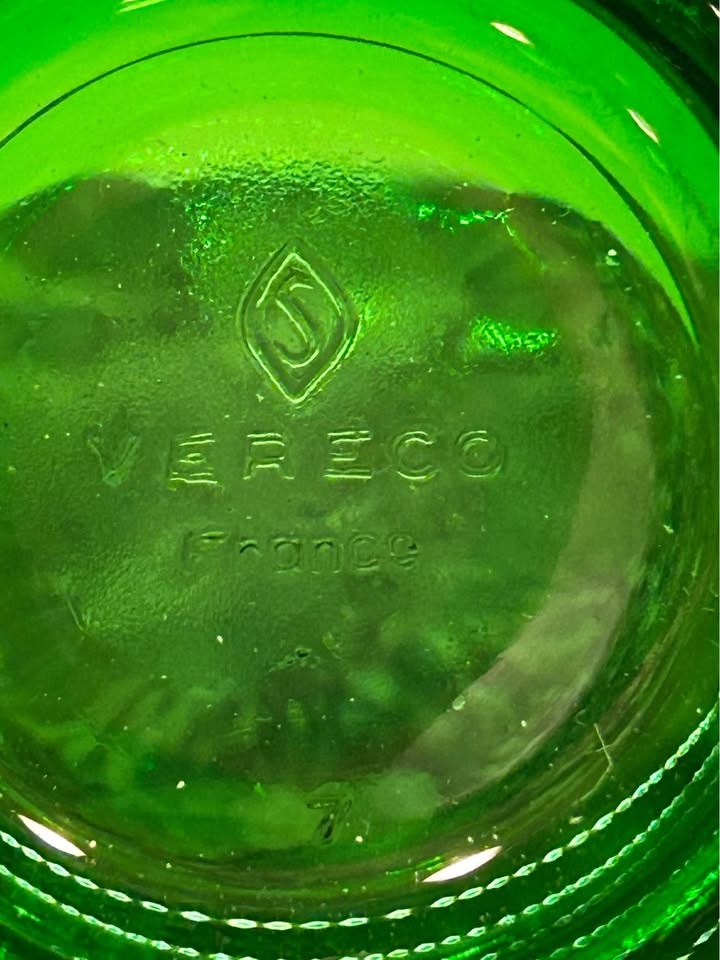 Set of 3 Vereco Emerald Green Glass Tumblers - photo 4