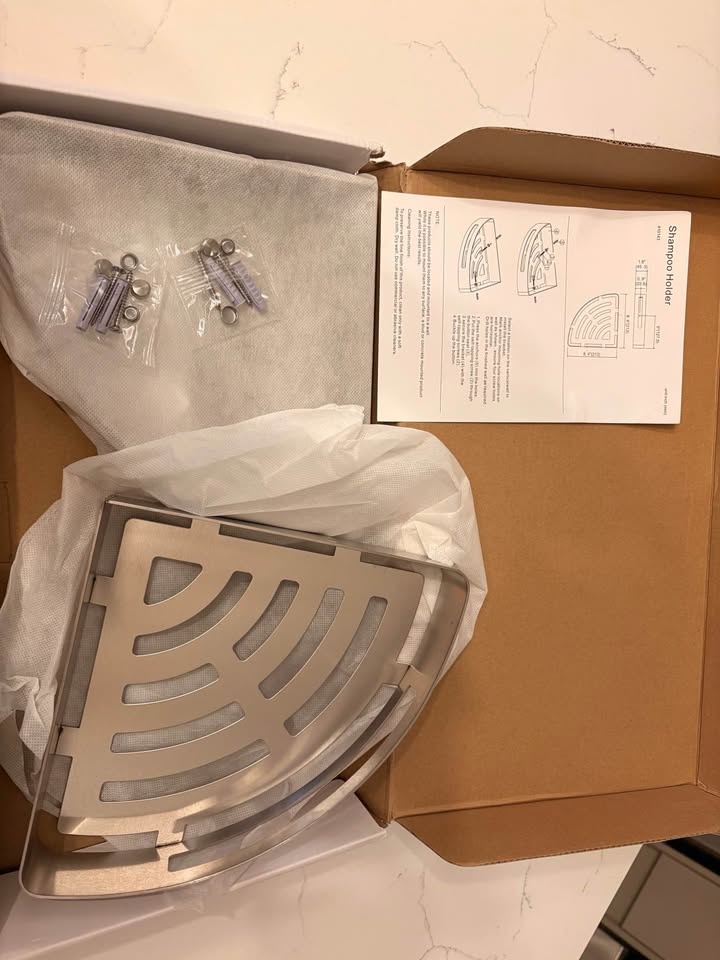 Stainless Steel Corner Shower Shelf – Set of 2 (Unused) - photo 2