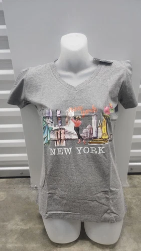 Women's v-neck short sleeve Light Gray t-shirt, size S with New